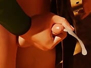 Animation Cock Wanking Culminates in Full Load of Cum by Prime3DX