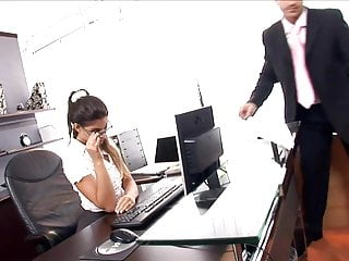 Horny Secretary Fucked Desk In Lingerie...