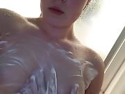 Soapy shower tits