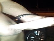 huge load naked outside car at night