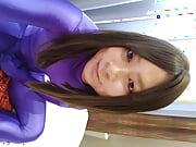 Japanese amateur crossdresses masturbate purple morphsuit