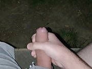 Nighttime parkbench cum