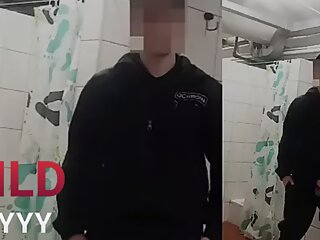Security Guard play in locker rom at work