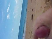 Wank and blowing my load on the beach