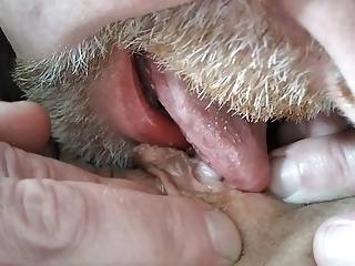 Working the clitoris of my slut: licking, nibbling, rubbing