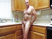 DAD SHOWING OFF COCK IN THE KITCHEN 1