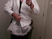  sissy crossdresser wearing diaper to work 