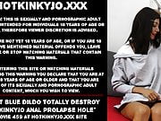 Giant dildo totally destroy Hotkinkyjo anal prolapse hole