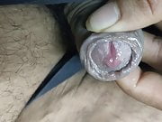 Small Indian uncut penis with cream 007