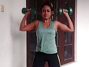 Sri Lankan Actress Medha Jayarathna Sexy Workout Session