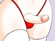 A transvestite's penis stops - comic