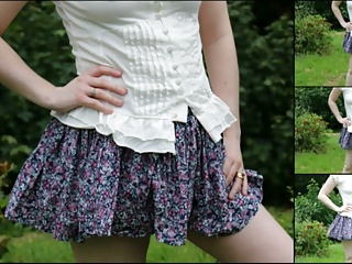Miniskirt Outdoors In The Garden
