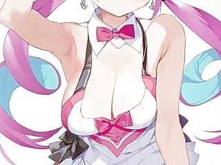 hentai  bukkake to Akuas cute uniform like a cheer girl