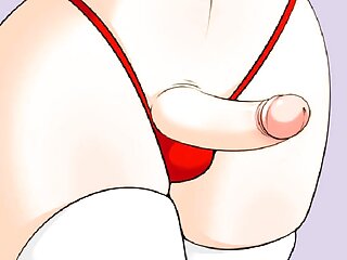 A transvestite's penis stops - comic