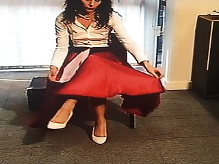 Satin Skirt, European, Girl in Skirt