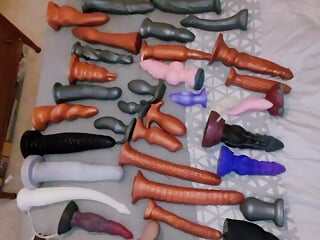 My toy collection. Mass destructions  Squarepeg toys Bad Dragon hankeys toys. Anal toy addiction. 