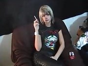 Smoking Girl in Leather