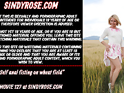 Sindy Rose self anal fisting & prolapse on wheat field