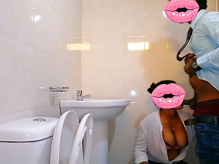 Hidden Camera, Indian Desi Bhabhi, Office Bathroom, Kissing