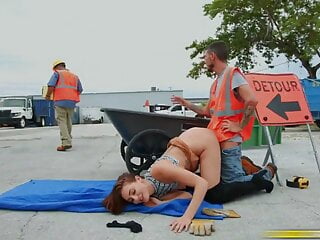 Pick up Sex, Ella Reese, Construction Worker, Outdoor Caught