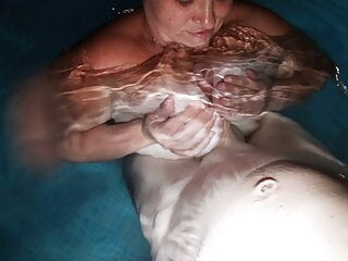  video: Titty fucking hubby in the pool