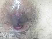 Hairy asshole close-up show 1