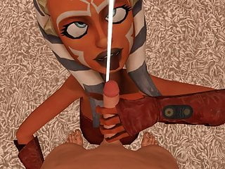 Ahsoka sucks the cum you...