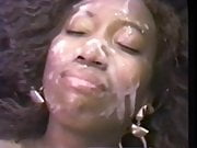 Ebony MILF Face Covered in Cum