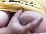 Indian Desi girl big boobs nipples pressing for bf
