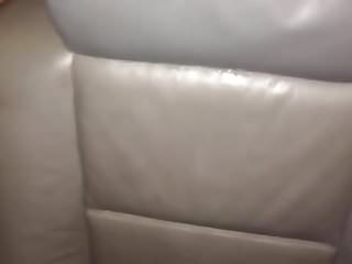 Leather car seat fuck humping cum...