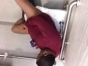 Chubby Black Guy Caught in Stall
