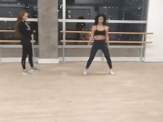 Hot black-haired girl dancing