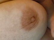 cumming on my wife's tits