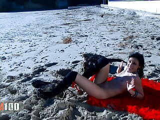  video: French babe Amel Annoga ass fucked on a public beach