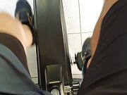 Master Ramon massages his hard cock on the ergometer