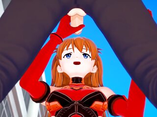 Asuka Handjob and Blowjob : Neon Genesis Evangelion Hentai Parody 