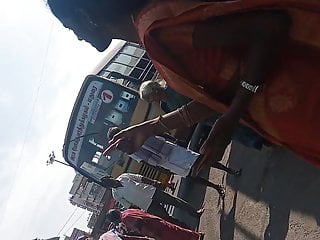 Tamil college girl showing  her small boobs & navel in saree