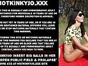 Hotkinkyjo insert big balls in her ass in public & prolapse