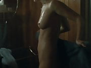 Riley Keough - 'The Lodge' - nude shower wet tits drying off