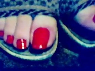 Long red toenails 3