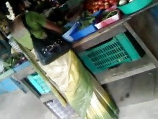 SATIN SAREE AUNTY BACK