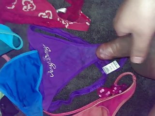 cum on nieces purple vs thong panty