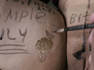  video: Preparing dirty body writing on wife before gangbang --RP