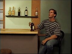 Salacious dive bar visitor with perky tits proposed athletically build barkeeper to poke her wet cunt near the bar count